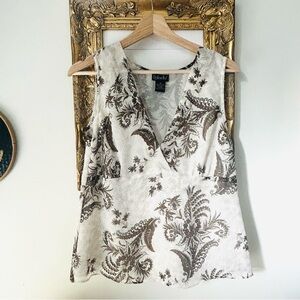 Y2K Wrap Paisley Sleeveless Blouse
